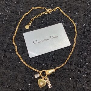 Dior Gold Heart Charm Necklace
